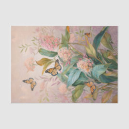 Monarch Meadow & Milkweed auf rosa Tissue Seidenpapier