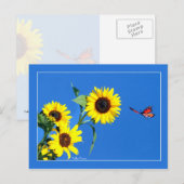 Monarch mit Gelb und Blau Postkarte (Vorne/Hinten)