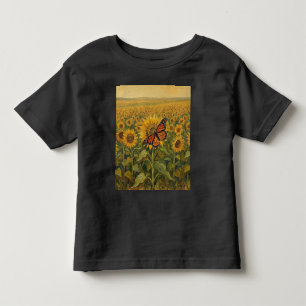 Monarch mit Sonnenblumen Kleinkind T-shirt