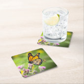 Monarch on thistle Drink Coaster Rechteckiger Pappuntersetzer (Vor Ort)