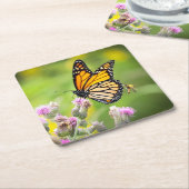 Monarch on thistle Drink Coaster Rechteckiger Pappuntersetzer (angewinkelt)
