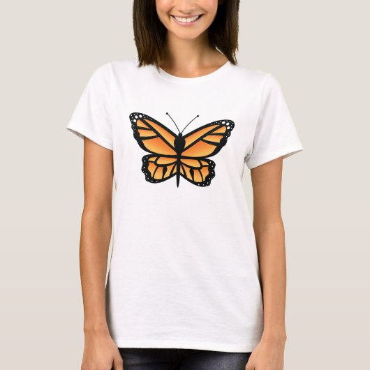 Monarch Orange Butterfly Cartoon Illustration T-Shirt (Vorderseite)