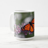 Monarch Orange Butterfly Foto Kaffeetasse (Vorderseite Links)