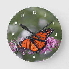 Monarch Orange Butterfly Foto Runde Wanduhr