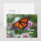 Monarch Orange Butterfly Foto Vielen Dank Postkarte (Vorne/Hinten)