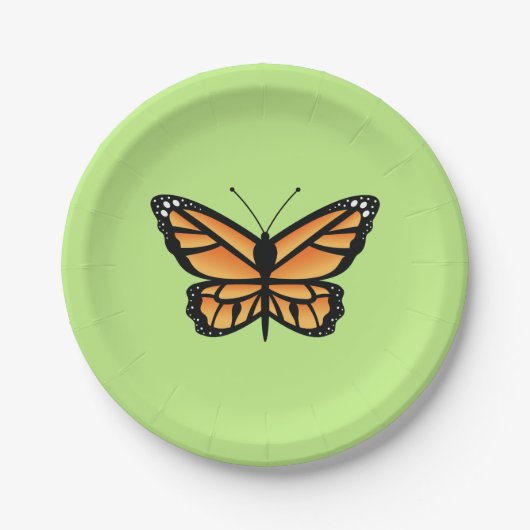 Monarch Orange Butterfly Pappteller (Vorderseite)