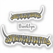 Monarch Raupe Cartoon Aufkleber (Vorderseite)