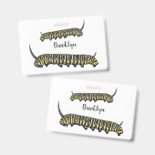 Monarch Raupe Cartoon Ausweis (Vorder- & Rückseite)