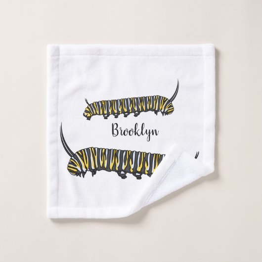 Monarch Raupe Cartoon Badhandtuch Set (Waschlappen)