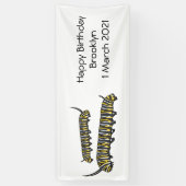 Monarch Raupe Cartoon Banner (Vertikal)