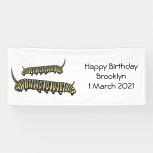 Monarch Raupe Cartoon Banner