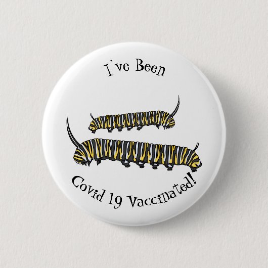 Monarch Raupe Cartoon Button (Vorderseite)