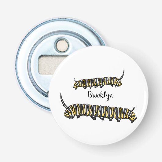 Monarch Raupe Cartoon Flaschenöffner (Vorderseite)