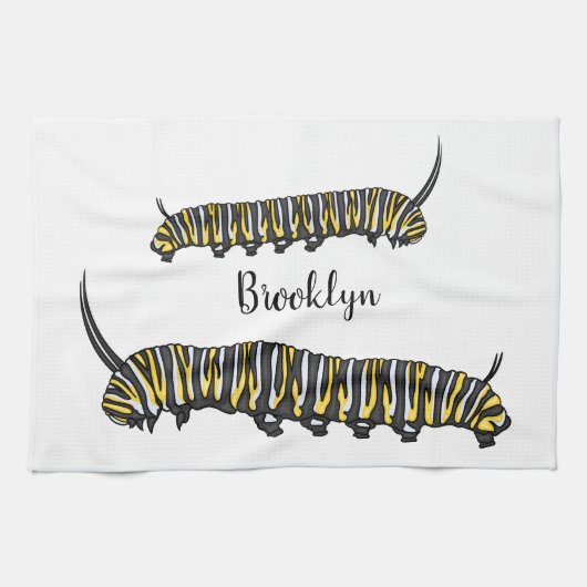 Monarch Raupe Cartoon Geschirrtuch (Horizontal)