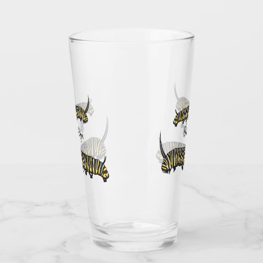 Monarch Raupe Cartoon Glas (Links)