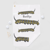 Monarch Raupe Cartoon Golfhandtuch (Insitu)
