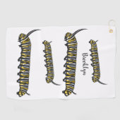 Monarch Raupe Cartoon Golfhandtuch (Horizontal)
