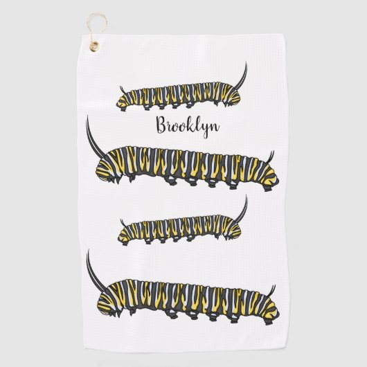 Monarch Raupe Cartoon Golfhandtuch (Vorderseite)