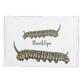 Monarch Raupe Cartoon Kissenbezug (Rückseite)