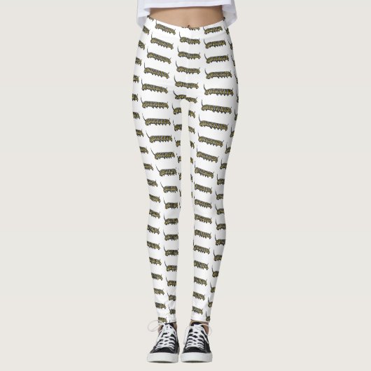 Monarch Raupe Cartoon Leggings (Vorderseite)