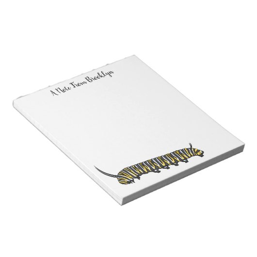 Monarch Raupe Cartoon Notizblock (angewinkelt)