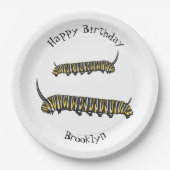 Monarch Raupe Cartoon Pappteller (Vorderseite)