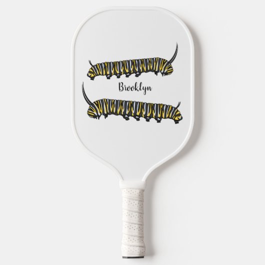Monarch Raupe Cartoon Pickleball Schläger (Vorderseite)