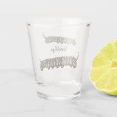 Monarch Raupe Cartoon Schnapsglas (Rückseite)