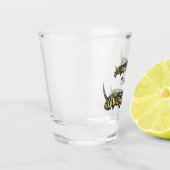 Monarch Raupe Cartoon Schnapsglas (Links)