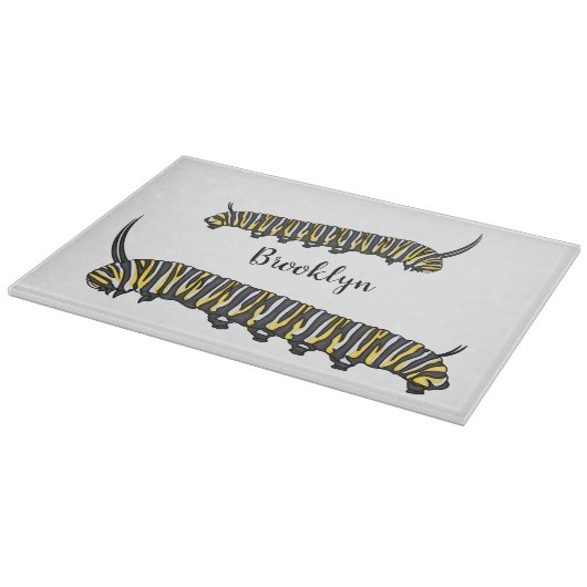 Monarch Raupe Cartoon Schneidebrett (Ecke)