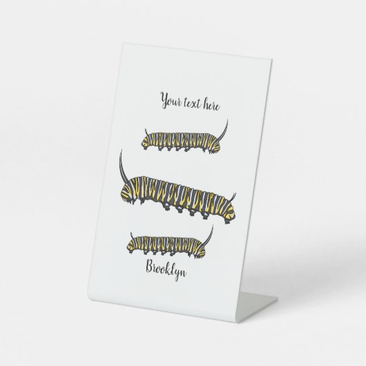 Monarch Raupe Cartoon Sockelschild (Vorderseite)
