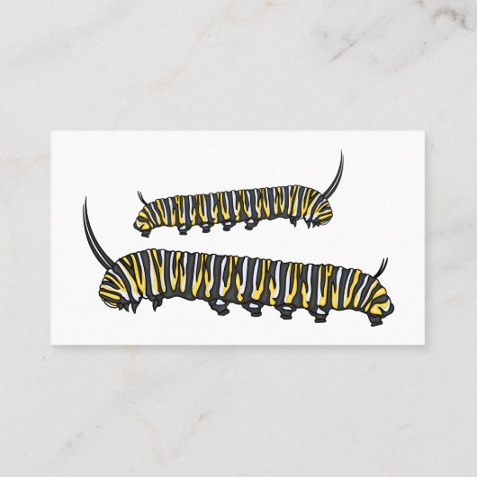 Monarch Raupe Cartoon Visitenkarte (Rückseite)