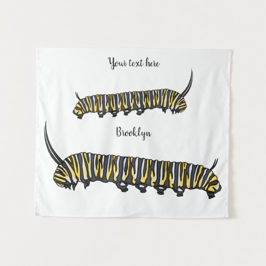 Monarch Raupe Cartoon Wandteppich (Vorderseite (Horizontal))