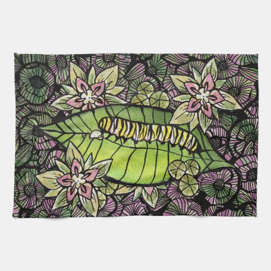 Monarch-Raupe Geschirrtuch (Horizontal)