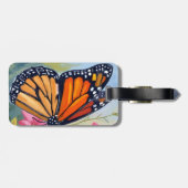 Monarch-Schmetterling Aquarell Blumen Garten Gepäckanhänger (Rückseite horizontal)