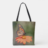Monarch-Schmetterling auf einer orange Blume Tasche (Rückseite)