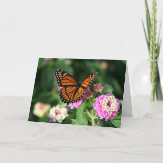 Monarch-Schmetterling auf Lantana-Blume Karte