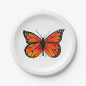 Monarch-Schmetterling auf PapierTeller (Vorderseite)