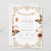 Monarch-Schmetterling-Baby-Party  Einladung (Vorderseite)