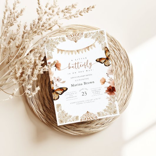 Monarch-Schmetterling-Baby-Party  Einladung