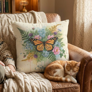 Monarch-Schmetterling Botanisches Cottagecore Gebu Kissen
