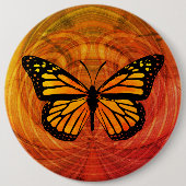 Monarch-Schmetterling Gold Rot Button (Vorderseite)