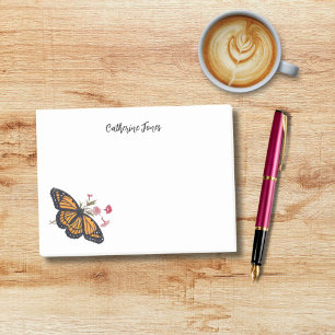 Monarch-Schmetterling mit personalisiertem Namen Post-it Klebezettel