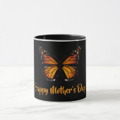 Monarch-Schmetterling Personalisierter schwarzer B Tasse (Zentrum)