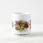 Monarch-Schmetterling und Rosen-Schale Kaffeetasse (Mittel)