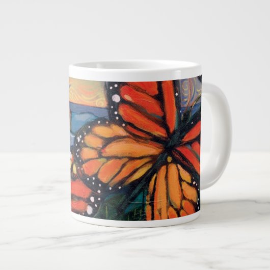 Monarch-Schmetterlinge an der natürlichen Jumbo-Tasse (Vorderseite Rechts)