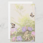Monarch-Schmetterlings-Blumen-Blumenbriefpapier Briefpapier (Vorne/Hinten)
