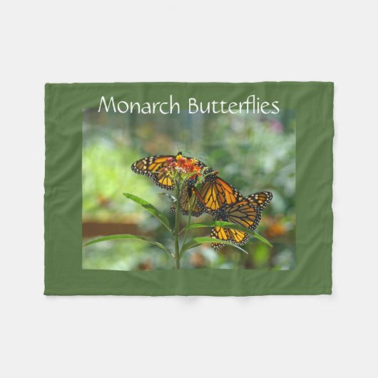 Monarch-Schmetterlings-Designer-Fleecedecken Fleecedecke (Vorderseite (Horizontal))