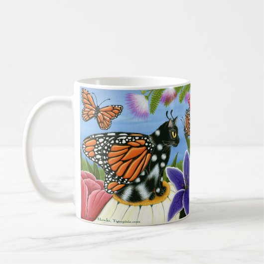 Monarch-Schmetterlings-feenhafte Kaffeetasse (Links)