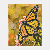 Monarch-Schmetterlingsgarten-Kunst Fleecedecke (Vorderseite)